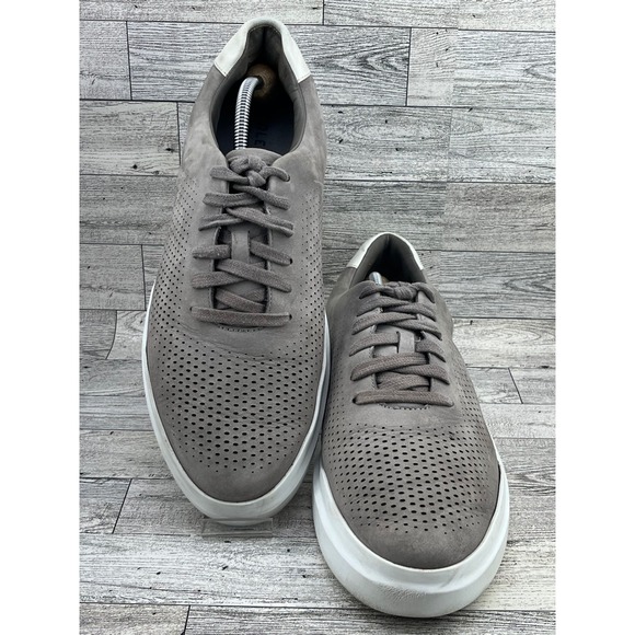 Cole Haan Grand Gray Perforated Suede Leather Sneakers Mens 11.5M - Picture 1 of 8